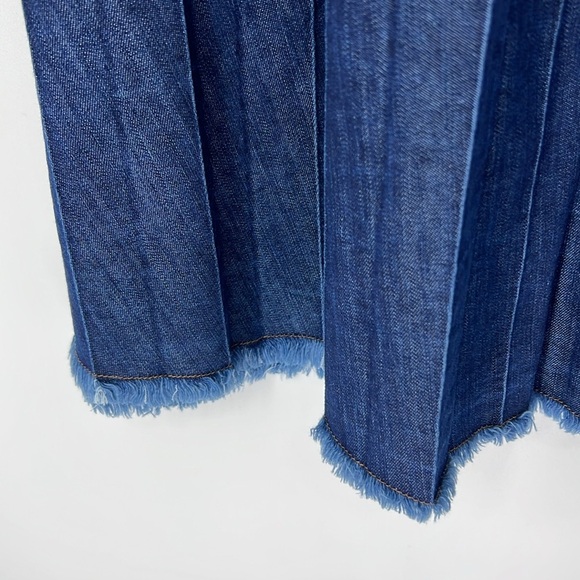 La fee maraboutee NWT denim Pleated Skirt women’s IT 34 - Picture 2 of 10